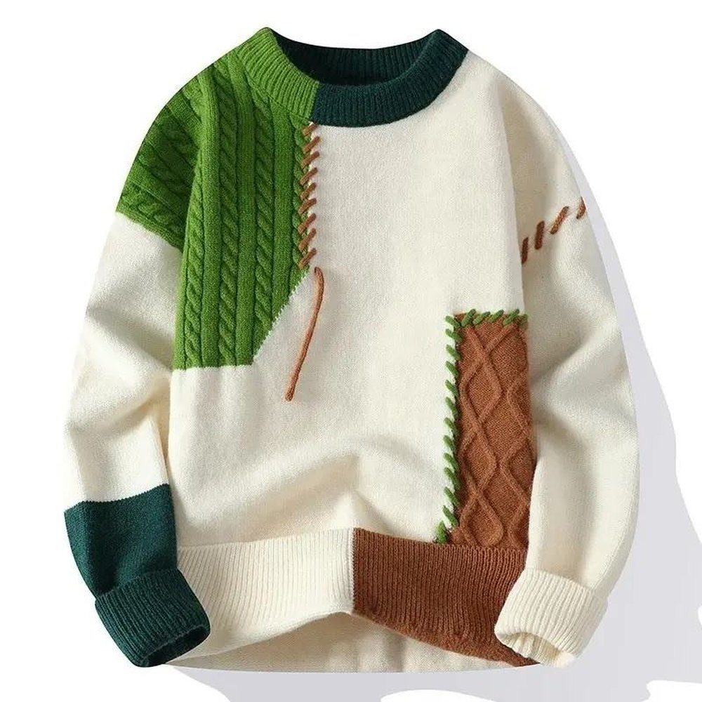 Men's cotton fleece pullover sweater