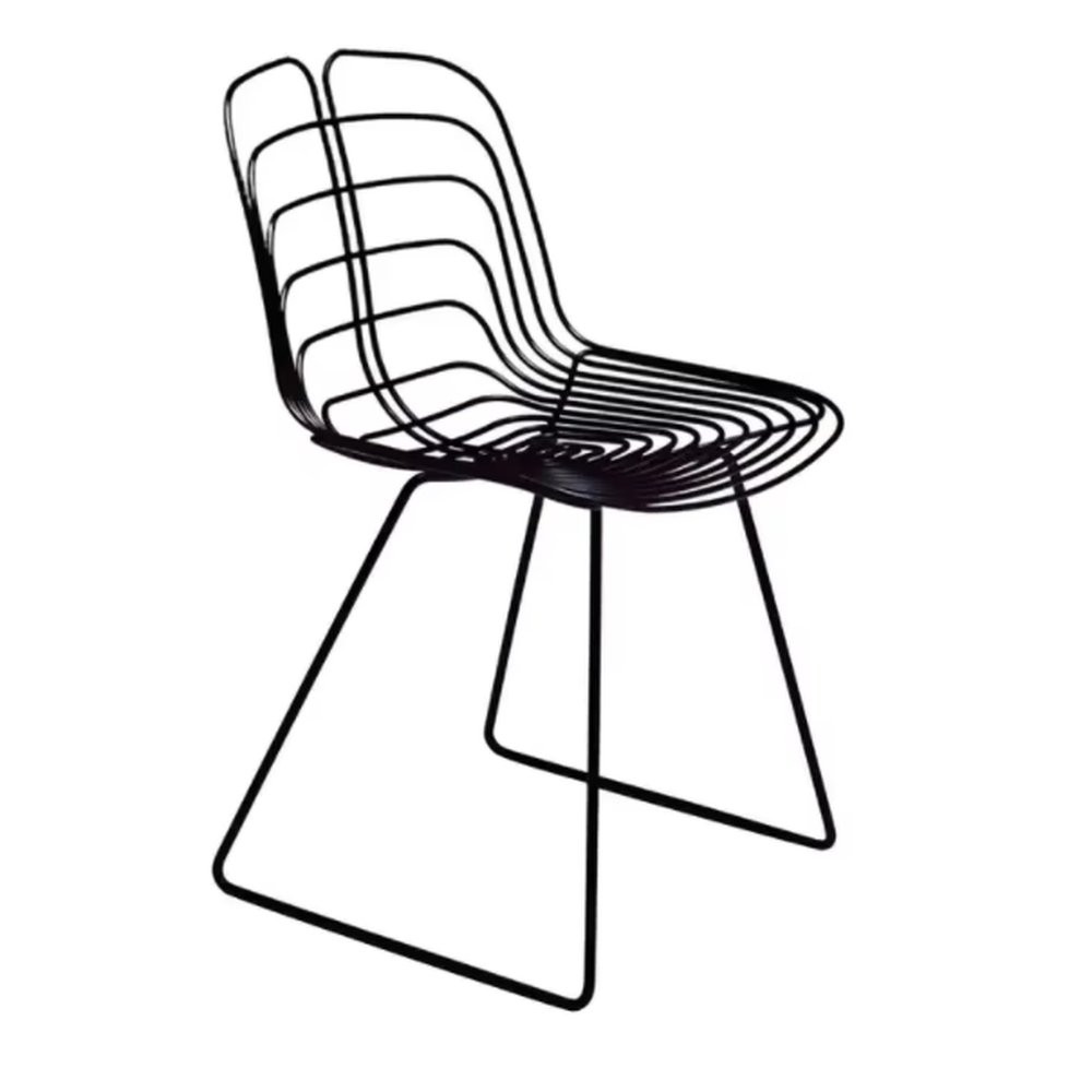 Black metal wire chair