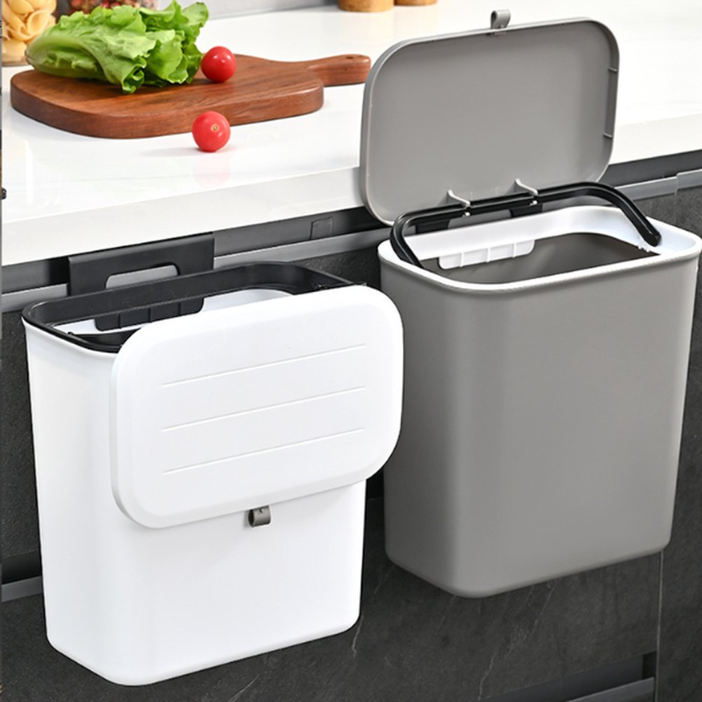 Cabinet-door hanging kitchen bin