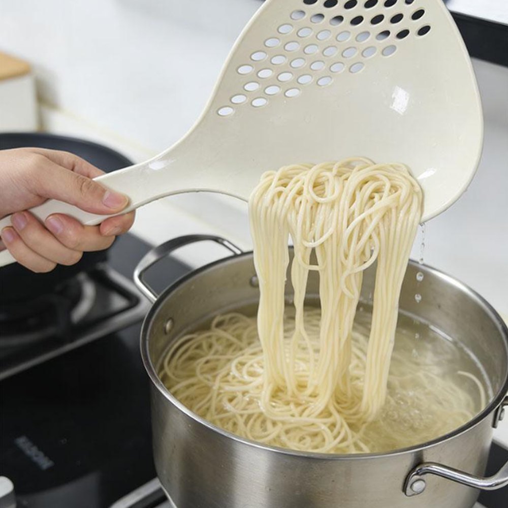 Large slotted draining spoon