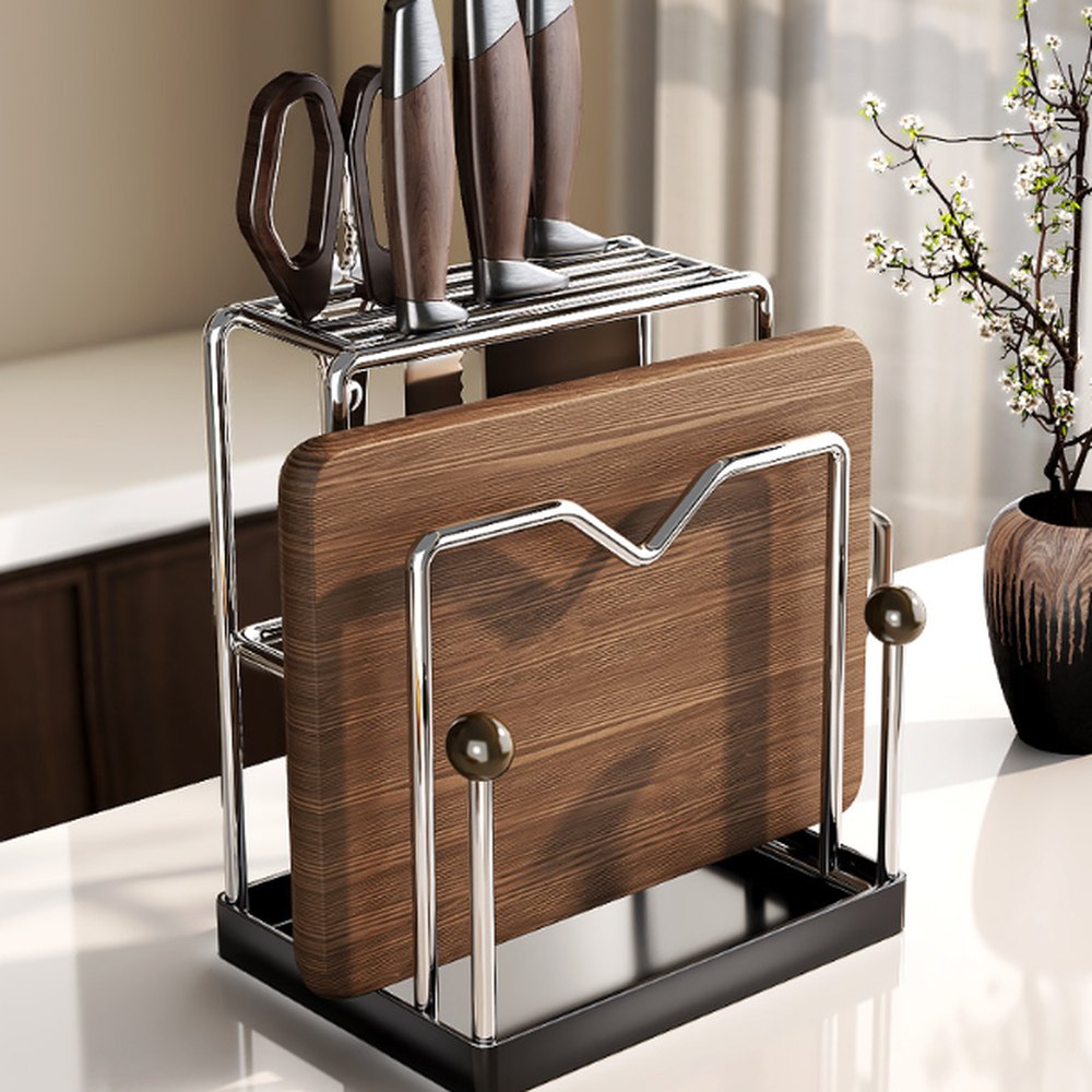 Knife block and cutting board stand