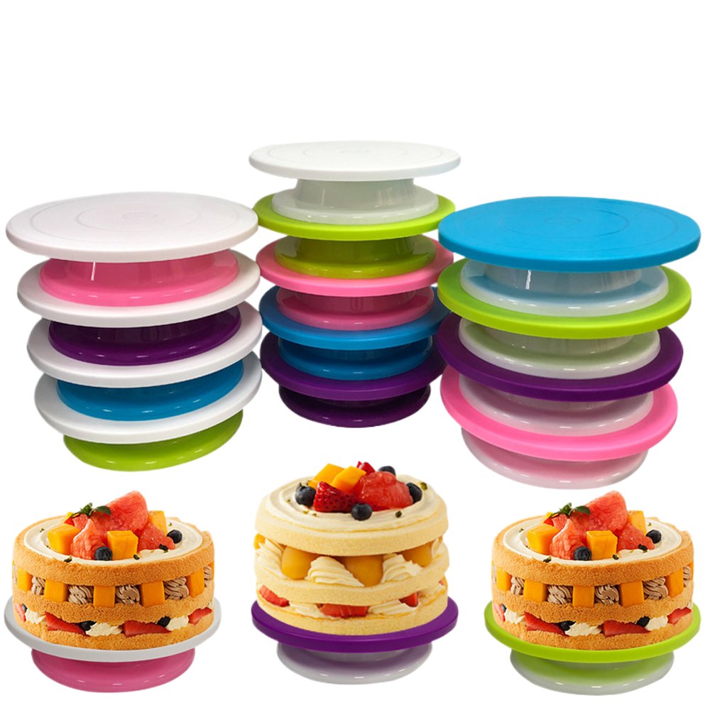 Rotating cake decorating turntable