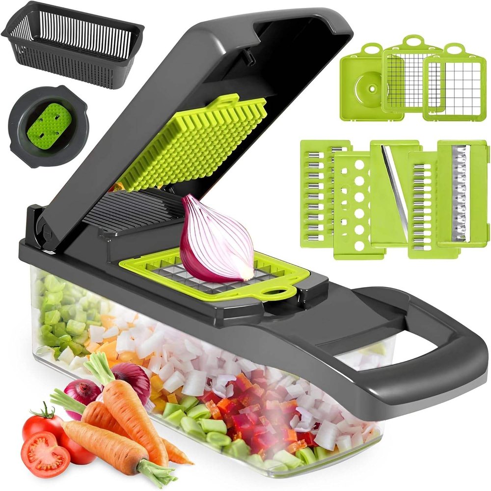 Multi-blade vegetable chopper set