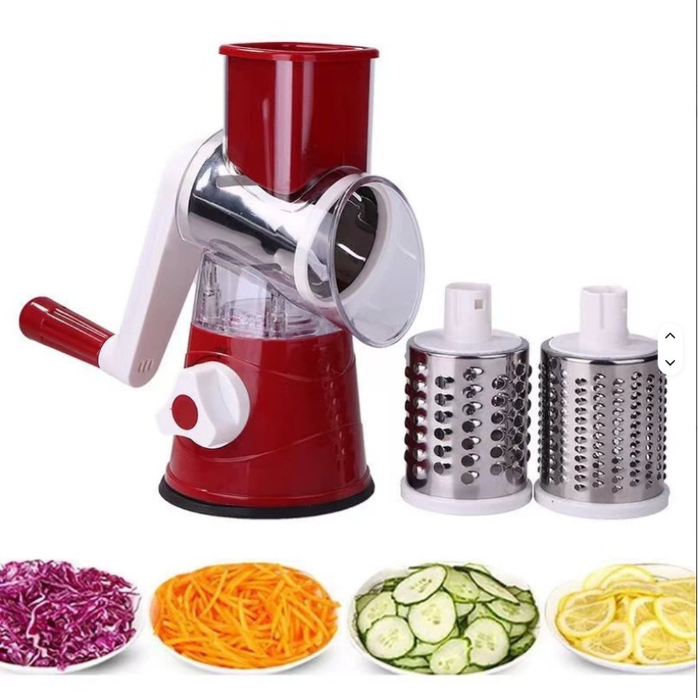 Rotary drum grater and slicer